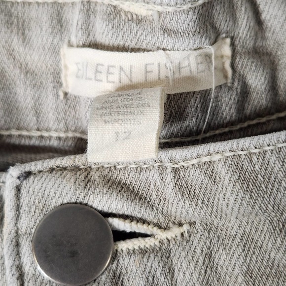 Eileen Fisher Womens Taupe Gray Straight Leg Jeans 12 Organic Cotton Mid Rise - Picture 4 of 8